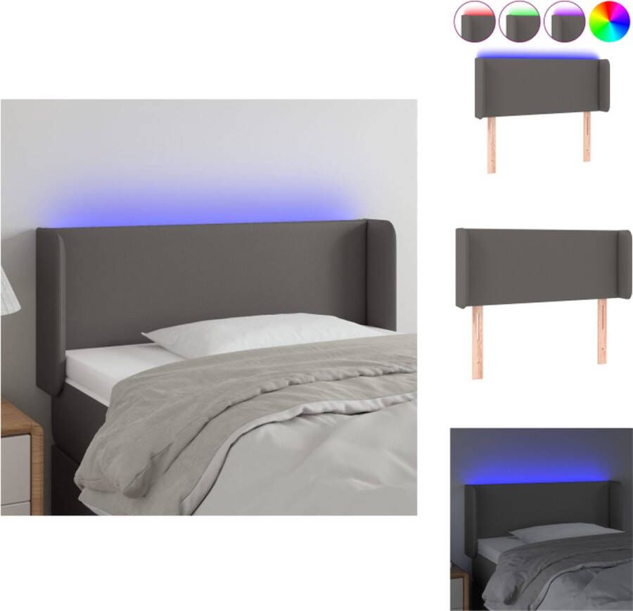 VidaXL Hoofdbord Klassiek LED Hoofdeinde Afmeting- 103 x 16 x 78 88 cm Ken- Duurzaam kunstleer Bedonderdeel