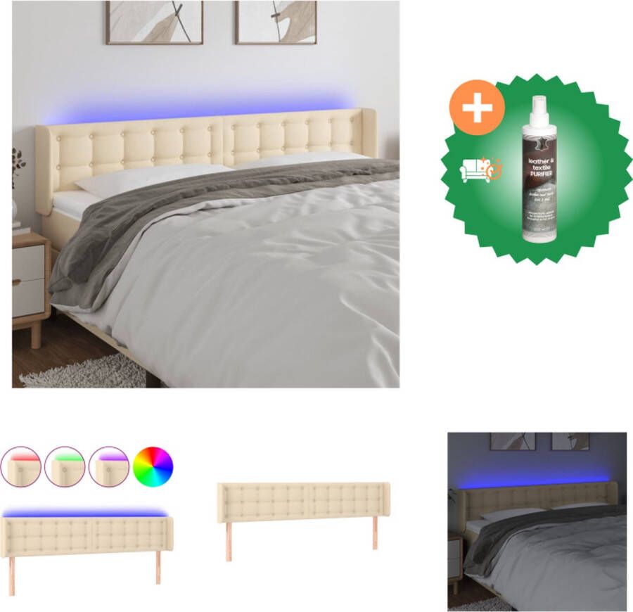 vidaXL Hoofdbord Klassiek LED-verlichting Verstelbare hoogte Comfortabele ondersteuning Snijdbare LED-strip Bedonderdeel Inclusief Reiniger