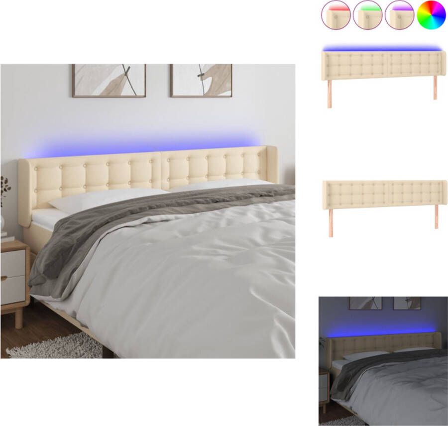 VidaXL Hoofdbord Klassiek LED-verlichting Verstelbare hoogte Comfortabele ondersteuning Snijdbare LED-strip Bedonderdeel