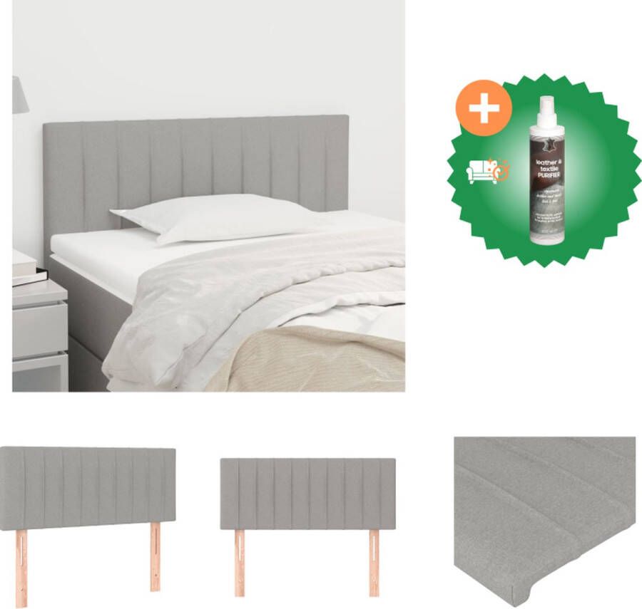 VidaXL Hoofdbord Klassiek Lichtgrijs 100 x 5 x 78 88 cm Duurzaam stof en hout Verstelbare hoogte Stevige poten Bedonderdeel Inclusief Reiniger
