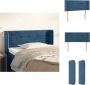 VidaXL Hoofdbord klassiek ontwerp Fluwelen stof Stevige poten Verstelbare hoogte Comfortabele ondersteuning Kleur- donkerblauw Afmetingen- 93 x 16 x 78 88 cm Bedonderdeel - Thumbnail 1