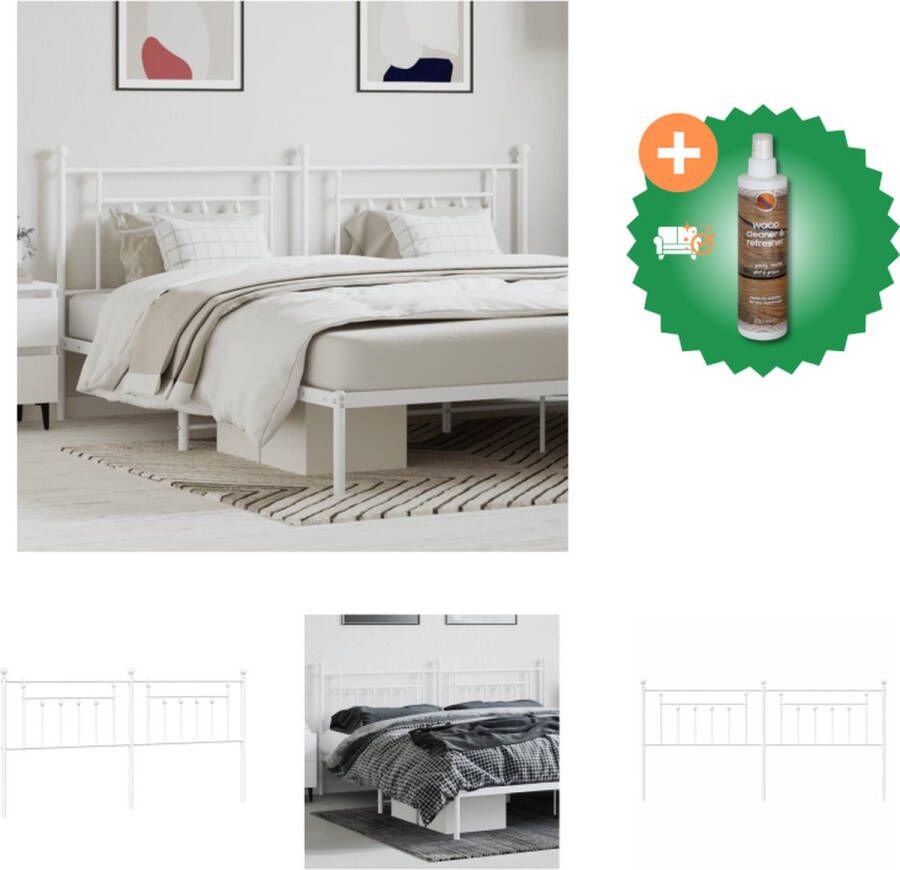 VidaXL Hoofdbord Klassiek Ontwerp Staal 206 x 3 x 97 cm Bedonderdeel Inclusief Houtreiniger en verfrisser