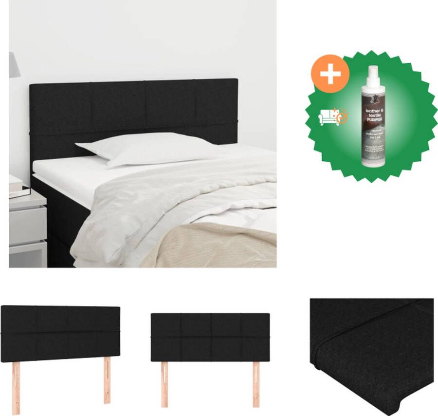 VidaXL Hoofdbord Hoofdborden 100 x 5 x 78 88 cm Duurzame stof Stevige houten poten Verstelbare hoogte Comfortabele ondersteuning Zwart Bedonderdeel Inclusief Reiniger