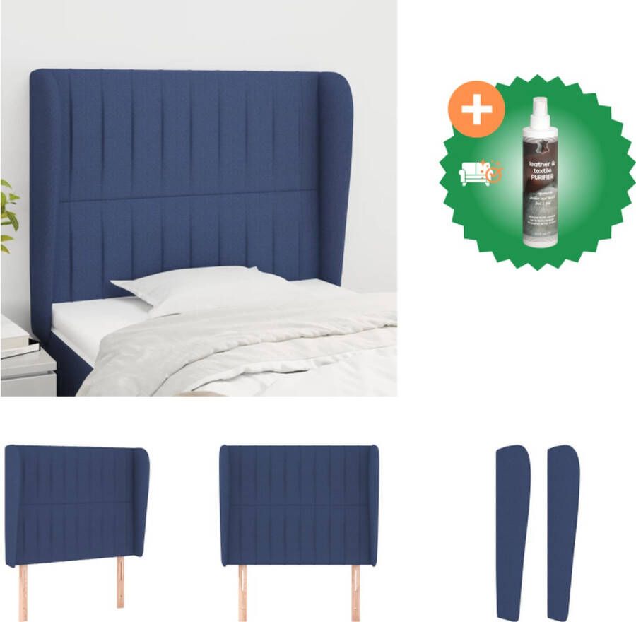 VidaXL Hoofdbord Klassiek Trendy Design Complete Uitstraling Verstelbare Hoogte Blauw Duurzaam Materiaal Stevige Poten Comfortabele Ondersteuning Bedonderdeel Inclusief Reiniger