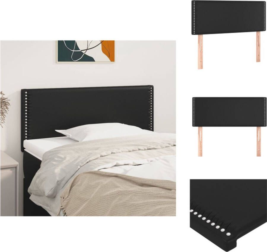 VidaXL Hoofdbord Klassiek Zwart Kunstleer Verstelbare Hoogte Stevige Poten Comfortabele Ondersteuning Elegant Ontwerp 90x5x78 88 cm Bedonderdeel