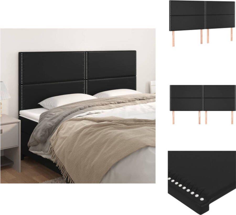 The Living Store Hoofdbord Kunstleer 160x118 128 cm Verstelbare Hoogte Zwart Hoofd Bord Hoofdborden Beddecoratie Kunstleder Zwart - Foto 2