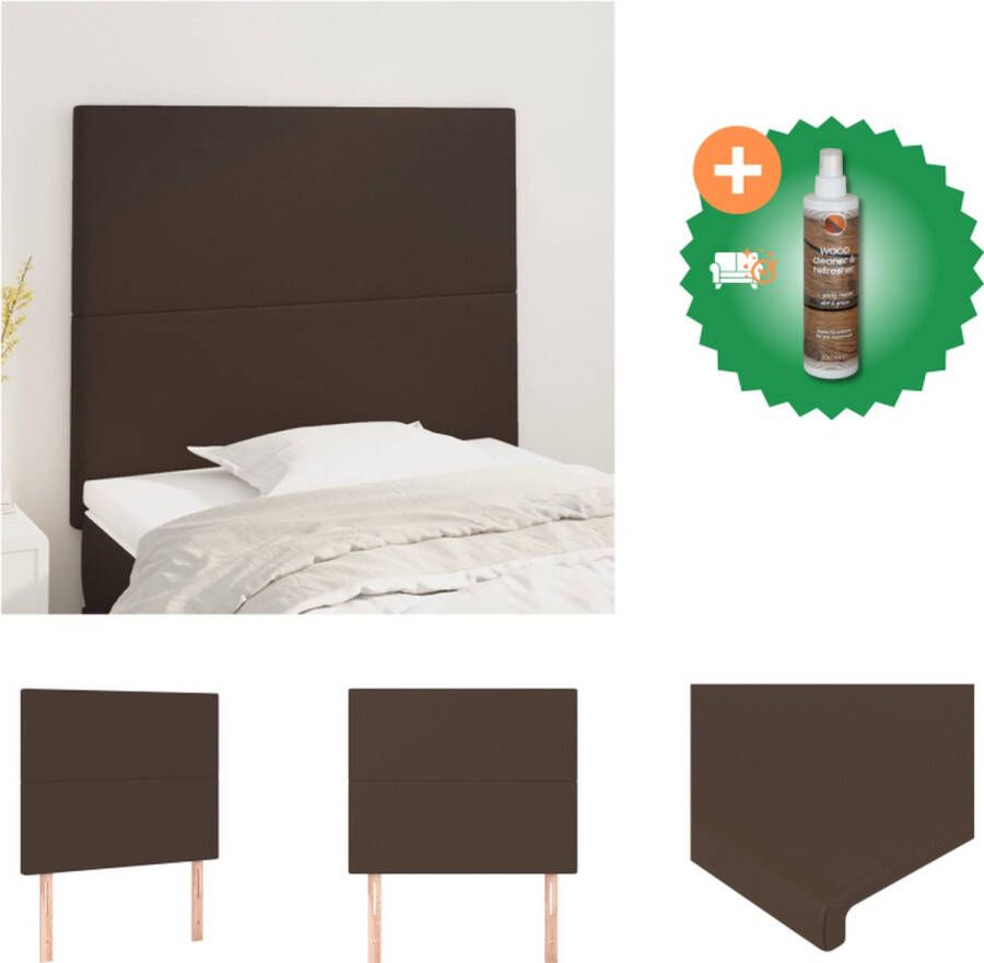 VidaXL Hoofdbord Klassiek Kunstleer Bruin 160 x 5 x 78 88 cm Duurzaam Bedonderdeel Inclusief Houtreiniger en verfrisser - Foto 2