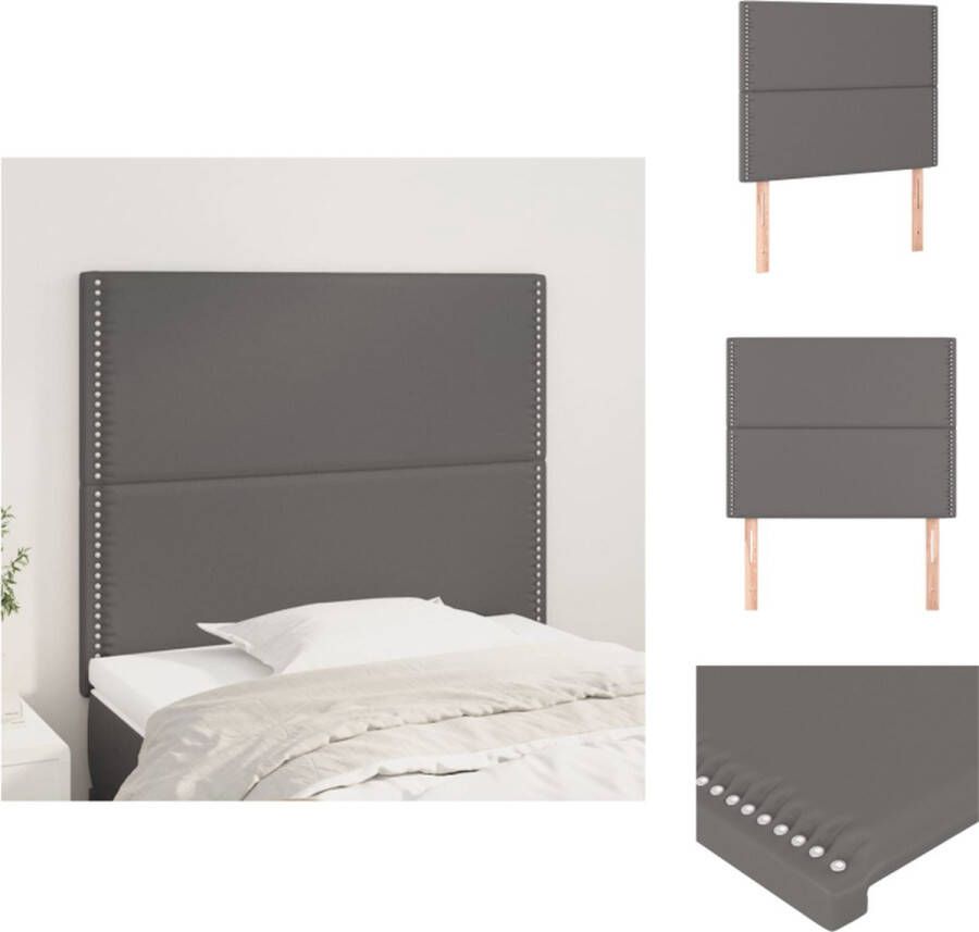VidaXL Hoofdbord Hoofdborden Hoofdeinde Houten Hoofdbord Hoofdborden 2 st 80x5x78 88 cm kunstleer grijs