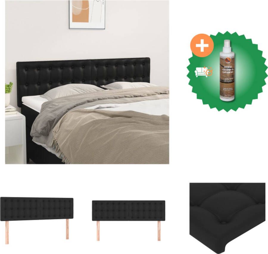 VidaXL Hoofdbord Kunstleer Zwart 144x78 88 cm Verstelbaar Met klinknagels Stevige poten Comfortabele ondersteuning Montagehandleiding bijgeleverd Bedonderdeel Inclusief Houtreiniger en verfrisser
