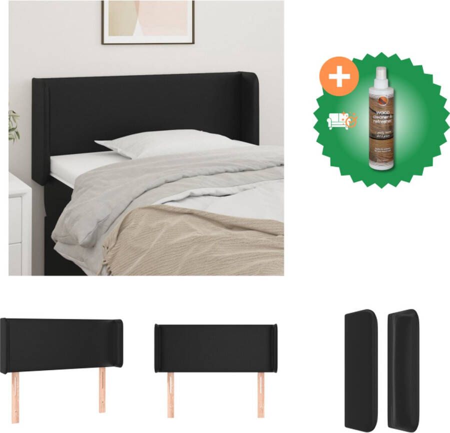 VidaXL Hoofdbord Kunstleer Zwarte Hoogglans Afmetingen 83x16x78 88 cm Stabiele Poten Verstelbare Hoogte Bedonderdeel Inclusief Houtreiniger en verfrisser
