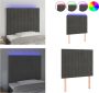 VidaXL Hoofdbord LED 100x5x118 128 cm fluweel donkergrijs Hoofdbord Hoofdborden Hoofdeinde Houten Hoofdbord - Thumbnail 2