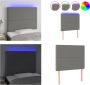 VidaXL Hoofdbord LED 100x5x118 128 cm stof donkergrijs Hoofdbord Hoofdborden Hoofdeinde Houten Hoofdbord - Thumbnail 1