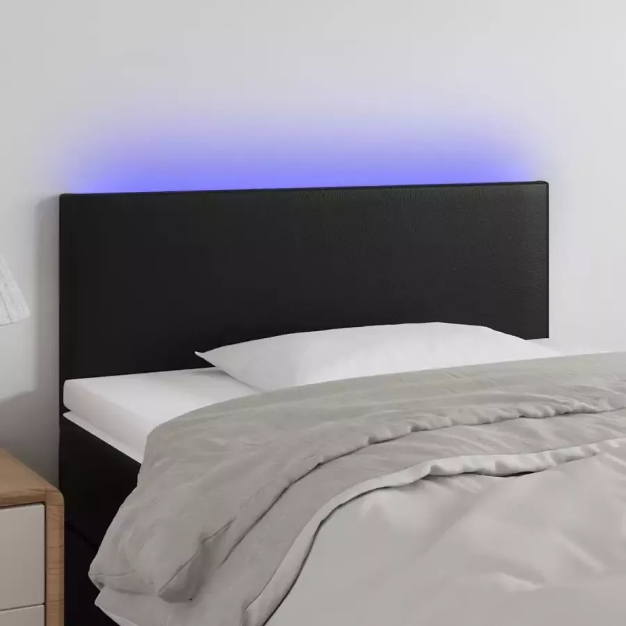 VIDAXL Hoofdbord LED 100x5x78 88 cm kunstleer zwart