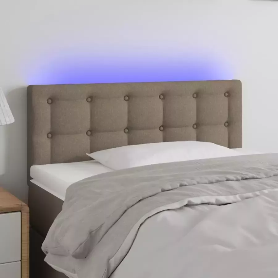 VIDAXL Hoofdbord LED 100x5x78 88 cm stof taupe