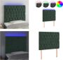 VidaXL Hoofdbord LED 100x7x118 128 cm fluweel donkergroen Hoofdbord Hoofdborden Hoofdeinde Houten Hoofdbord - Thumbnail 1