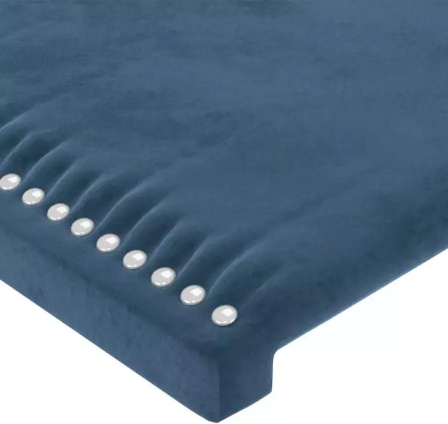 VidaXL Hoofdbord LED 144x5x118 128 cm fluweel donkerblauw - Foto 3