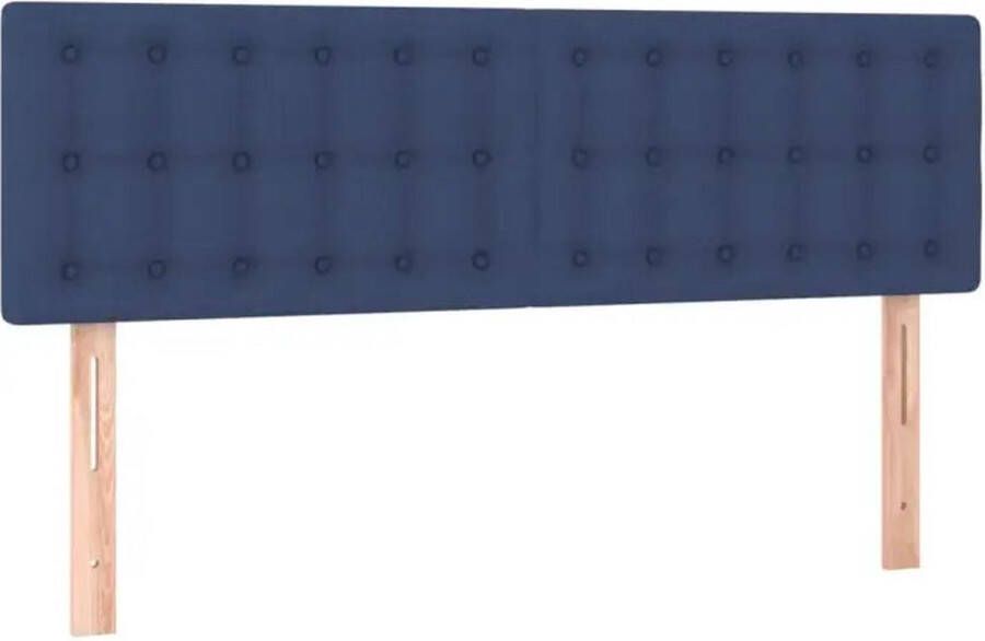 VidaXL Hoofdbord LED 144x5x78 88 cm stof blauw - Foto 2