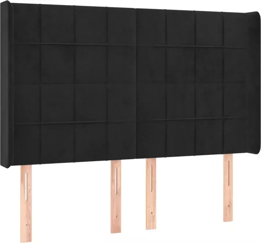 VIDAXL Hoofdbord LED 147x16x118 128 cm fluweel zwart - Foto 4
