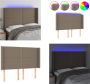 VidaXL Hoofdbord LED 147x16x118 128 cm stof taupe Hoofdbord Hoofdborden Hoofdeinde Houten Hoofdbord - Thumbnail 2