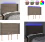 VidaXL Hoofdbord LED 147x16x118 128 cm stof taupe Hoofdbord Hoofdborden Hoofdeinde Houten Hoofdbord - Thumbnail 3