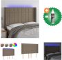 VidaXL Hoofdbord LED 147x16x118 128 cm stof taupe Bedonderdeel Inclusief Reiniger - Thumbnail 2