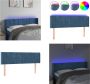 VidaXL Hoofdbord LED 147x16x78 88 cm fluweel donkerblauw Hoofdbord Hoofdborden Hoofdeinde Houten Hoofdbord - Thumbnail 2