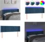 VidaXL Hoofdbord LED 147x16x78 88 cm fluweel donkerblauw Hoofdbord Hoofdborden Hoofdeinde Houten Hoofdbord - Thumbnail 1