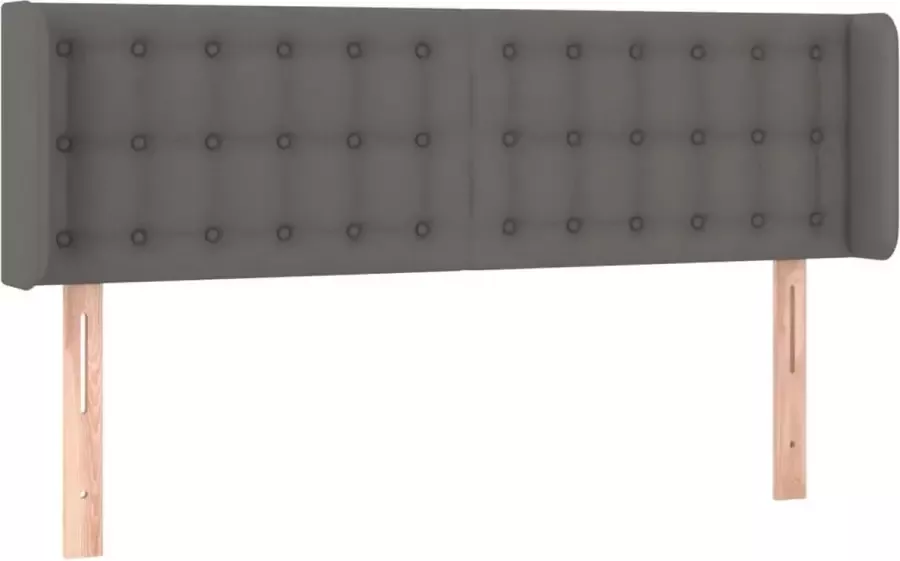 VIDAXL Hoofdbord LED 147x16x78 88 cm kunstleer grijs - Foto 4