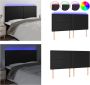 VidaXL Hoofdbord LED 160x5x118 128 cm kunstleer zwart Hoofdbord Hoofdborden Hoofdeinde Houten Hoofdbord - Thumbnail 1