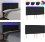 VidaXL Hoofdbord LED 160x5x118 128 cm kunstleer zwart Hoofdbord Hoofdborden Hoofdeinde Houten Hoofdbord - Thumbnail 2