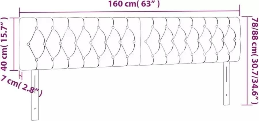 VidaXL Hoofdbord LED 144x7x78 88 cm fluweel zwart - Foto 2