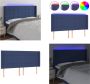 VidaXL Hoofdbord LED 163x16x118 128 cm stof blauw Hoofdbord Hoofdborden Hoofdeinde Houten Hoofdbord - Thumbnail 2