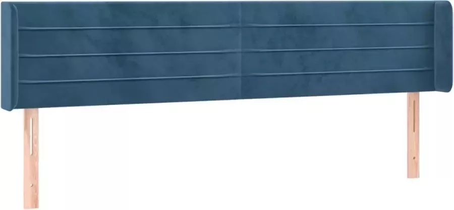 VIDAXL Hoofdbord LED 163x16x78 88 cm fluweel donkerblauw - Foto 2