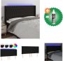 VidaXL Hoofdbord LED Zwart 183x16x118 128 cm Verstelbare Hoogte Duurzaam materiaal Kleurrijke LED-verlichting Snijdbare LED-strip USB-aansluiting Bedonderdeel Inclusief Reiniger - Thumbnail 2
