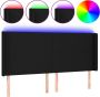 VidaXL Hoofdbord LED Zwart 183x16x118 128 cm Verstelbare Hoogte Duurzaam materiaal Kleurrijke LED-verlichting Snijdbare LED-strip USB-aansluiting Bedonderdeel Inclusief Reiniger - Thumbnail 1