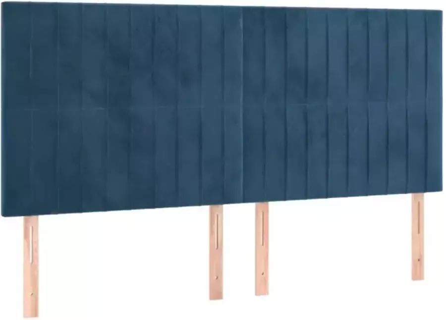 VIDAXL Hoofdbord LED 200x5x118 128 cm fluweel donkerblauw - Foto 2