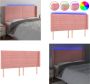 VidaXL Hoofdbord LED 203x16x118 128 cm fluweel roze Hoofdbord Hoofdborden Hoofdeinde Houten Hoofdbord - Thumbnail 2