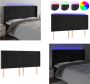 VidaXL Hoofdbord LED 203x16x118 128 cm fluweel zwart Hoofdbord Hoofdborden Hoofdeinde Houten Hoofdbord - Thumbnail 2