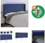 VidaXL Hoofdbord LED Verlichting Verstelbare Hoogte Comfortabele Ondersteuning Snijdbare LED-strip Blauw Stof Massief Larikshout 203x16x118 128cm Bedonderdeel Inclusief Reiniger - Thumbnail 1