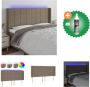 VidaXL Hoofdbord LED-strips Verstelbaar Comfortabele ondersteuning Duurzaam Kleurrijk Snijdbare strip USB-aansluiting Taupe 203 x 16 x 118 128 cm IP65 Bedonderdeel Inclusief Reiniger - Thumbnail 1