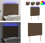 VidaXL Hoofdbord LED 80x5x118 128 cm stof donkerbruin Hoofdbord Hoofdborden Hoofdeinde Houten Hoofdbord - Thumbnail 2