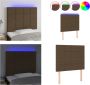 VidaXL Hoofdbord LED 80x5x118 128 cm stof donkerbruin Hoofdbord Hoofdborden Hoofdeinde Houten Hoofdbord - Thumbnail 1