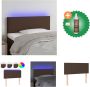 VidaXL Hoofdbord LED 80x5x78 88 cm kunstleer bruin Bedonderdeel Inclusief Houtreiniger en verfrisser - Thumbnail 1