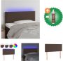 VidaXL Hoofdbord LED 80x5x78 88 cm kunstleer bruin Bedonderdeel Inclusief Houtreiniger en verfrisser - Thumbnail 2