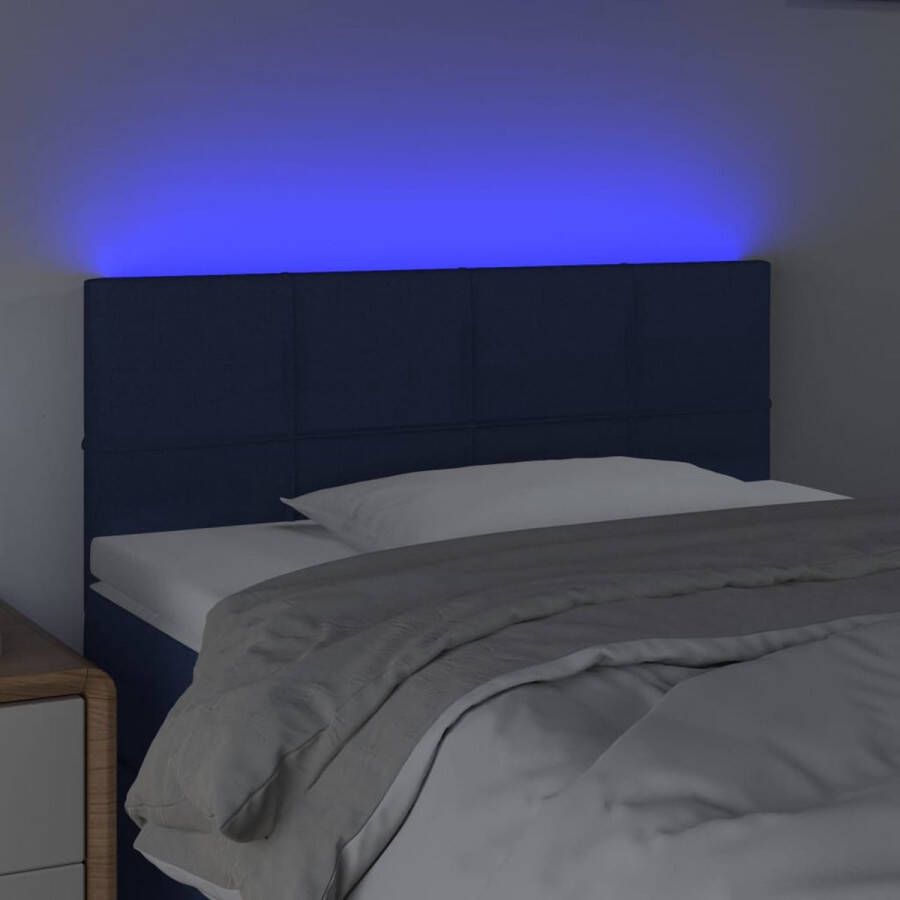 VIDAXL Hoofdbord LED 80x5x78 88 cm stof blauw