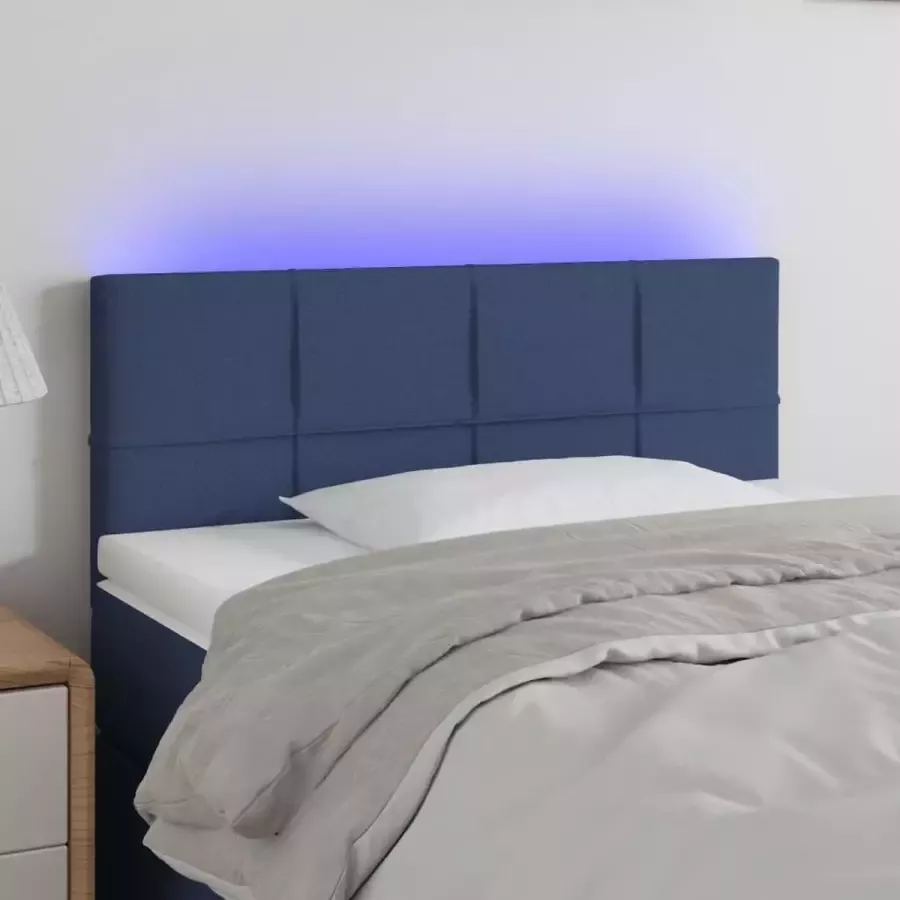 VIDAXL Hoofdbord LED 80x5x78 88 cm stof blauw - Foto 2