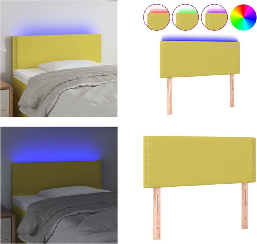 VidaXL Hoofdbord LED 80x5x78 88 cm stof groen Hoofdbord Hoofdborden Hoofdeinde Houten Hoofdbord
