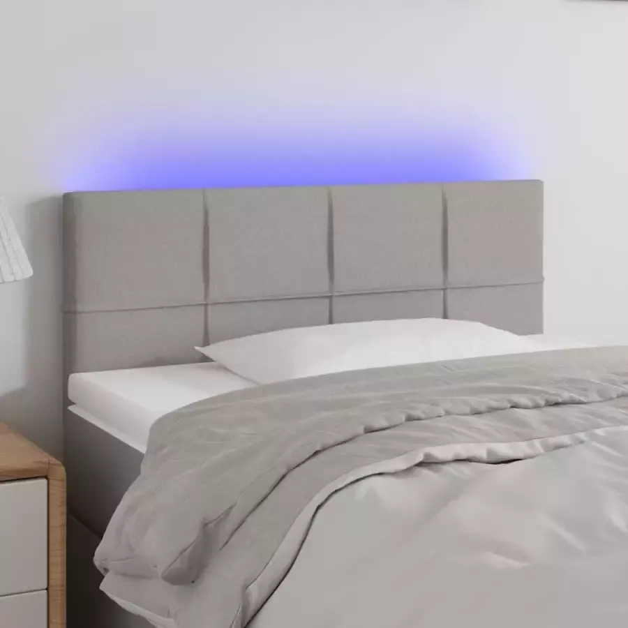 VIDAXL Hoofdbord LED 80x5x78 88 cm stof lichtgrijs - Foto 1