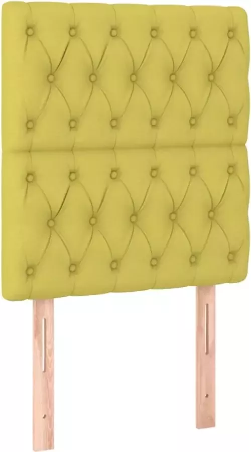 VidaXL Hoofdbord LED 80x7x118 128 cm stof groen - Foto 2