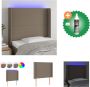 VidaXL LED Hoofdbord Klassiek Hoofdeinden Afmeting- 83x16x118 128 cm Kleur- Taupe Ken- Duurzaam Bedonderdeel Inclusief Reiniger - Thumbnail 1